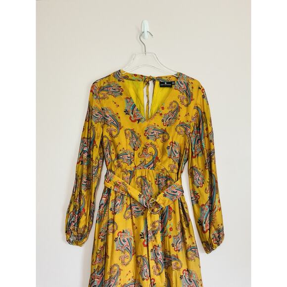 Emily Lovelock by Anthropologie Fiona Midi Dress in Gold Size Small - Picture 3 of 7